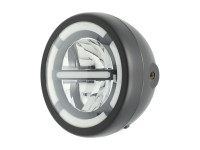 Koplamp rond 165mm Angel Eye "Cross" LED geel / wit